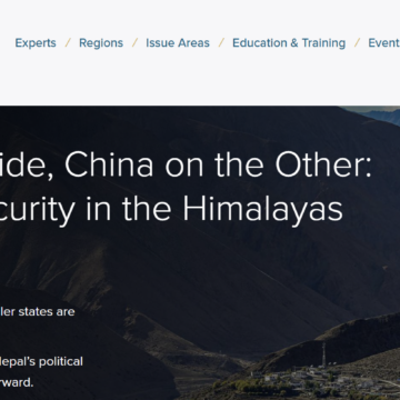 India on One Side, China on the Other Small-State Security in the Himalayas India on One Side, China on the Other: Small-State Security in the Himalayas