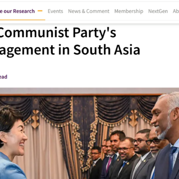 The Chinese Communist Party’s Strategic Engagement in South Asia
