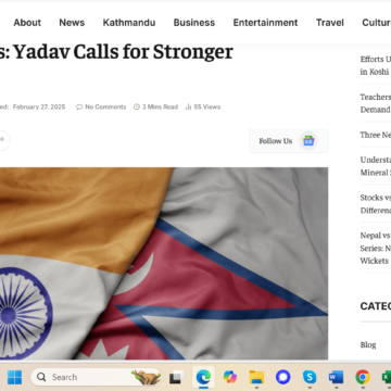 Nepal-India Ties Yadav Calls for Stronger Cooperation Nepal-India Ties: Yadav Calls for Stronger Cooperation