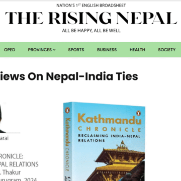 Indian Views On Nepal-India Ties Indian Views On Nepal-India Ties