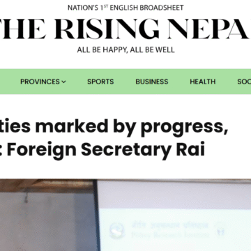 Nepal-China ties marked by progress, dynamism: Foreign Secretary Rai