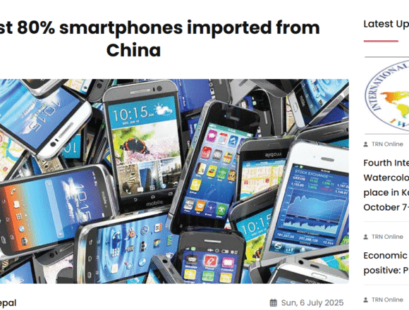Almost 80% smartphones imported from China Almost 80% smartphones imported from China