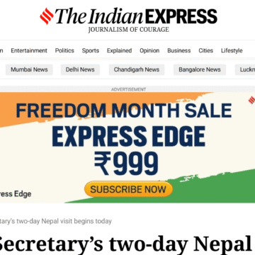 Foreign Secretary’s two-day Nepal visit begins today Foreign Secretary’s two-day Nepal visit begins today