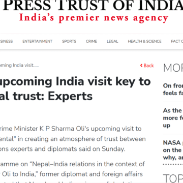 Nepal PM Oli's upcoming India visit key to boosting bilateral trust Experts Nepal PM Oli’s upcoming India visit key to boosting bilateral trust: Experts