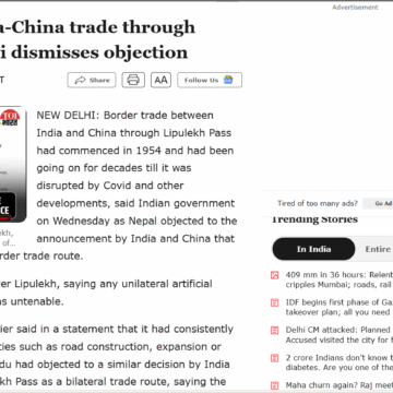 Nepal opposes India-China trade through Lipulekh Pass, Delhi ..