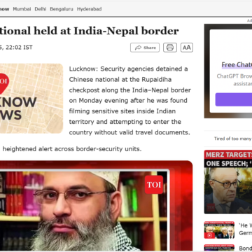 Chinese national held at India-Nepal border